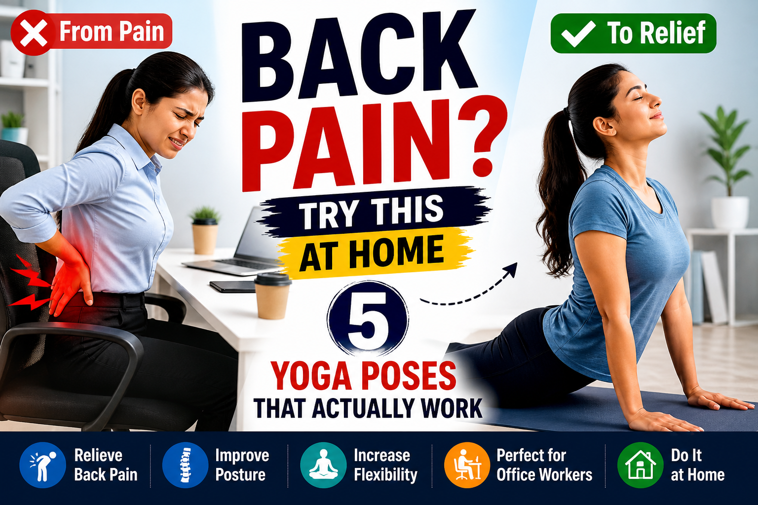 Back Pain at Home? These 5 Yoga Moves Actually Work